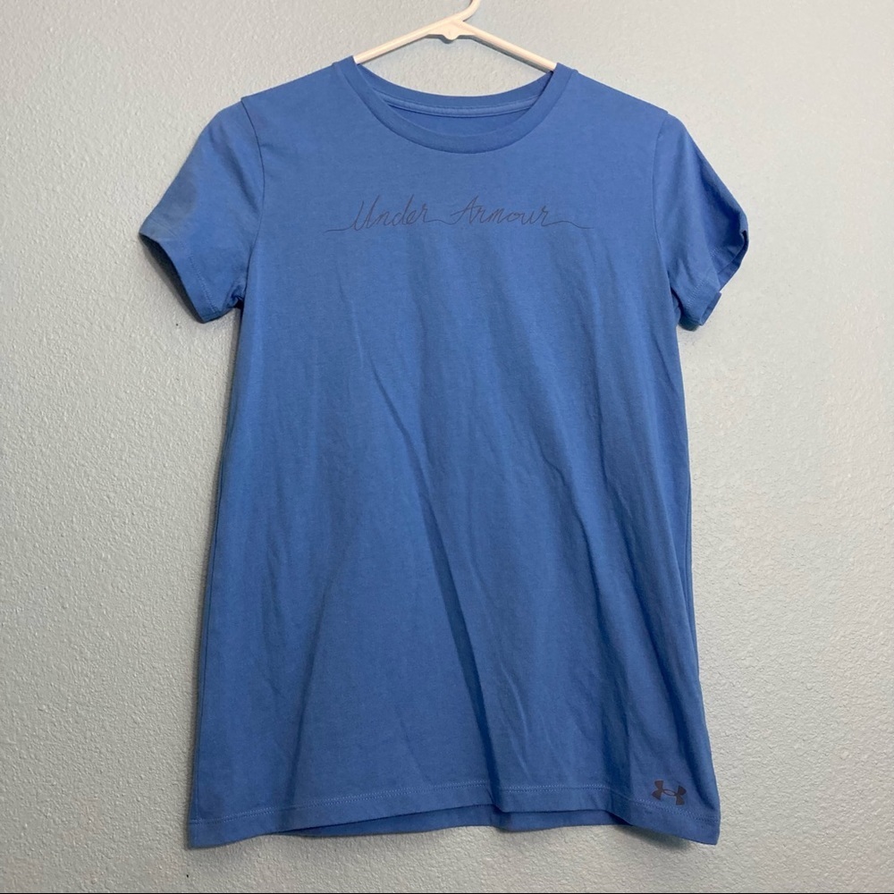 Under Armour Classic Tee w/Script Logo - Blue - XS